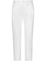 Dolce & Gabbana pantalon en lin à plis marqués - Blanc