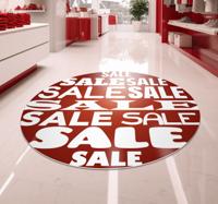 Rond rood vinyl tapijt sale