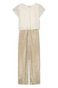 Like Flo Zomer jumpsuit meisjes Off wit - kant en plisse