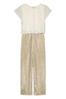 Like Flo Zomer jumpsuit meisjes Off wit - kant en plisse