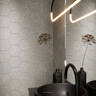 DTG Cosmo hexagon vloertegel 20x24 grijs DTG Cosmo hexagon vloertegel 20x24 grijs