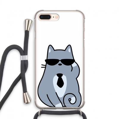 Cool cat: iPhone 7 PLUS Transparant Hoesje met koord