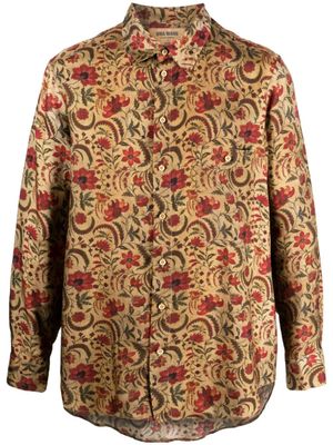 Uma Wang chemise fleurie à manches longues - Tons neutres