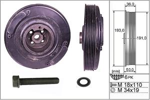 Riemschijvenset, krukas INA, Diameter (mm)188mm, u.a. für VW, Audi, Ford, Volvo