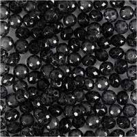 Creativ Company Facet kralen, d 4 mm, gatgrootte 1 mm, grijs, 45 stuk/ 1 doos