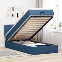 Ottoman bed met matras 90x190cm stof blauw