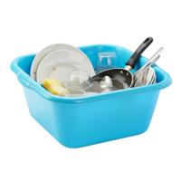 Plasticforte huishoud teiltje - vierkant - kunststof - 6 liter - 30 x 29 x 13 cm - Turquoise