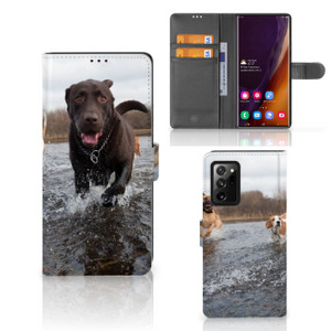 Samsung Galaxy Note20 Ultra Telefoonhoesje met Pasjes Honden Labrador