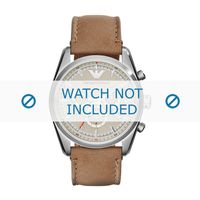 Horlogeband Armani AR6040 Leder Bruin 23mm