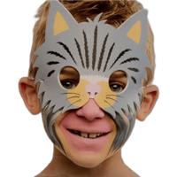 Verkleedset kat/poes - masker en schmink set - kinderen - katten/poezenmasker - Carnaval