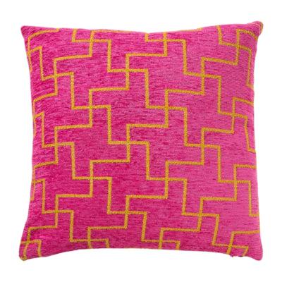 (R) Kussenhoes Jacquard roze 45 x 45 cm | 12 stuks