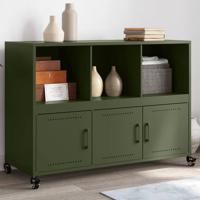 Dressoir 100,5x39x72 cm staal olijfgroen