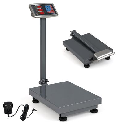 Digitale Platformweegschaal 300kg / 50g Pakketweegschaal met Prijsberekenaar LB/KG Multifunctionele Winkelweegschaal Zilver