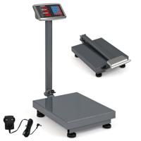 Digitale Platformweegschaal 300kg / 50g Pakketweegschaal met Prijsberekenaar LB/KG Multifunctionele Winkelweegschaal Zilver