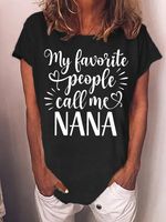 Women's My Favorite People Call Me Nana Funny Graphic Printing Text Letters Casual Cotton-Blend Loose T-Shirt - thumbnail