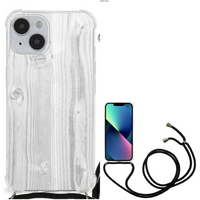 iPhone 14 Stevig Telefoonhoesje White Wood