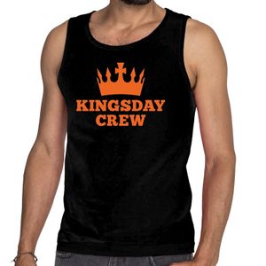 Zwart Kingsday crew tanktop / mouwloos shirt voor