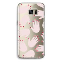 Hands pink: Samsung Galaxy S7 Edge Transparant Hoesje - thumbnail