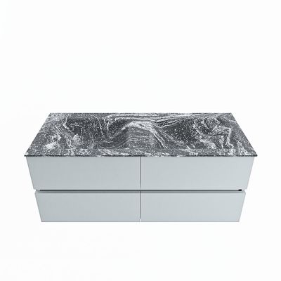 MONDIAZ VICA-DLUX 120cm badmeubel onderkast Clay 4 lades. Inbouw wastafel CLOUD dubbel zonder kraangat, kleur Lava.