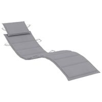VidaXL Ligbedkussen 186x58x4 cm oxford stof grijs