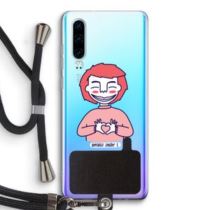Hartje: Huawei P30 Transparant Hoesje met koord
