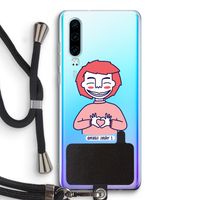 Hartje: Huawei P30 Transparant Hoesje met koord Hartje: Huawei P30 Transparant Hoesje met koord