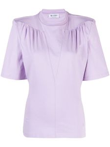 The Attico t-shirt en coton Jewel à découpes - Violet