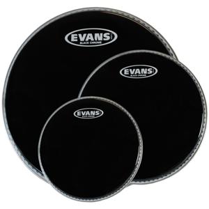 Evans ETP-CHR-R Black Chrome Rock Tom Pack 10-12-16 vellenset