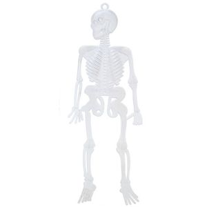 Halloween/horror thema hang decoraties - 6x stuks - skeletten - glow in the dark - 16 cm - Feestdecoratievoorwerp