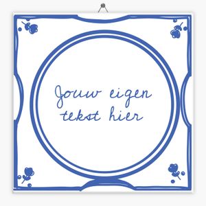 Delfts Blauw tegeltje roos