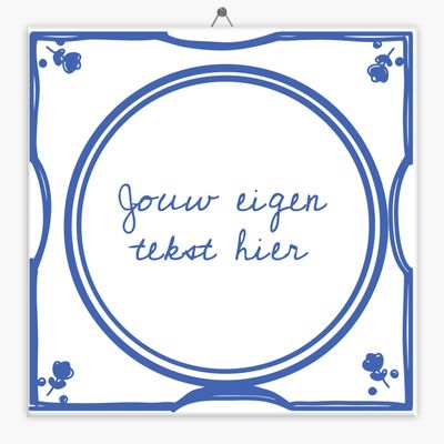 Delfts Blauw tegeltje roos