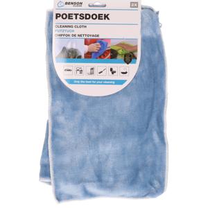 Poetsdoeken - set 2x - extra zacht - microvezel - 2 formaten - blauw