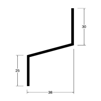 Roval lekdorpelprofiel - 30x38x2000 mm - geanodiseerd aluminium