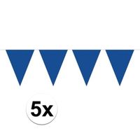 5 stuks Vlaggenlijnen/slingers XXL blauw 10 meter - thumbnail