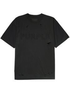 Purple Brand t-shirt imprimé à effet usé - Noir