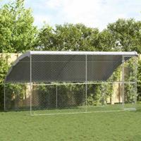 Hondenhok met opslag 2 pcs Zilver 4 x 2 x 2 m Staal