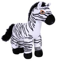 Knuffeldier Zebra Zaza - zachte pluche stof - wilde dieren knuffels - wit/zwart - 26 cm   -