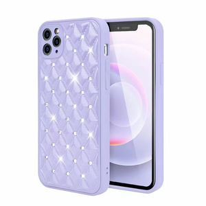 iPhone XS Max hoesje - Backcover - Luxe - Diamantpatroon - TPU - Paars