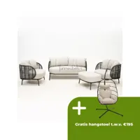 Loungeset Fabrice met voetenbankje | 4 Seasons Outdoor