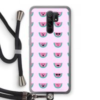 Smiley watermeloenprint: Xiaomi Redmi 9 Transparant Hoesje met koord Smiley watermeloenprint: Xiaomi Redmi 9 Transparant Hoesje met koord