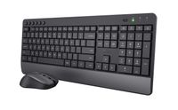 Trust Trezo Comfort Draadloze Keyboard & Mouse Set Toetsenbord Zwart Trust Trezo Comfort Draadloze Keyboard & Mouse Set Toetsenbord Zwart