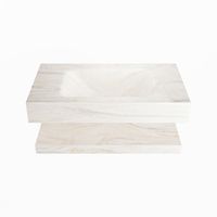 MONDIAZ ALAN-DLUX 80cm planchet Ostra. Vrijhangende wastafel CLOUD midden zonder kraangat, kleur Ostra.
