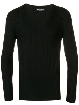 Dolce & Gabbana pull à col v - Noir