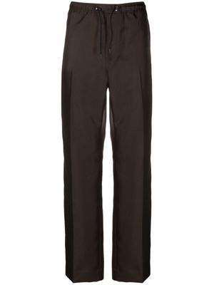 Lanvin pantalon droit à rayures latérales - Marron