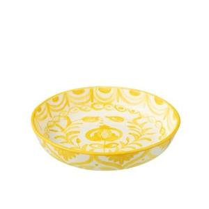 J-Line Bowl Granada Low Ceramic White|Yellow Large