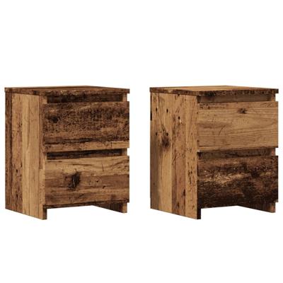 Nachtkastjes 2 st 30x30x40 cm bewerkt hout oud houtkleurig