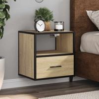 Nachtkastjes 2 st wandgemonteerd 40x31x39,5cm sonoma eikenkleur