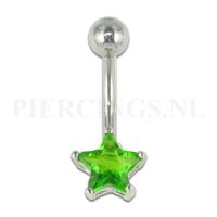 Navelpiercing ster groen