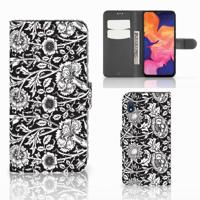 Samsung Galaxy A10 Hoesje Black Flowers