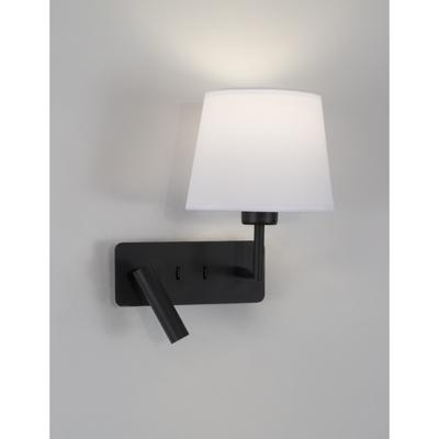 Lyora WandlampSavona zwart met witte kap - 9919151